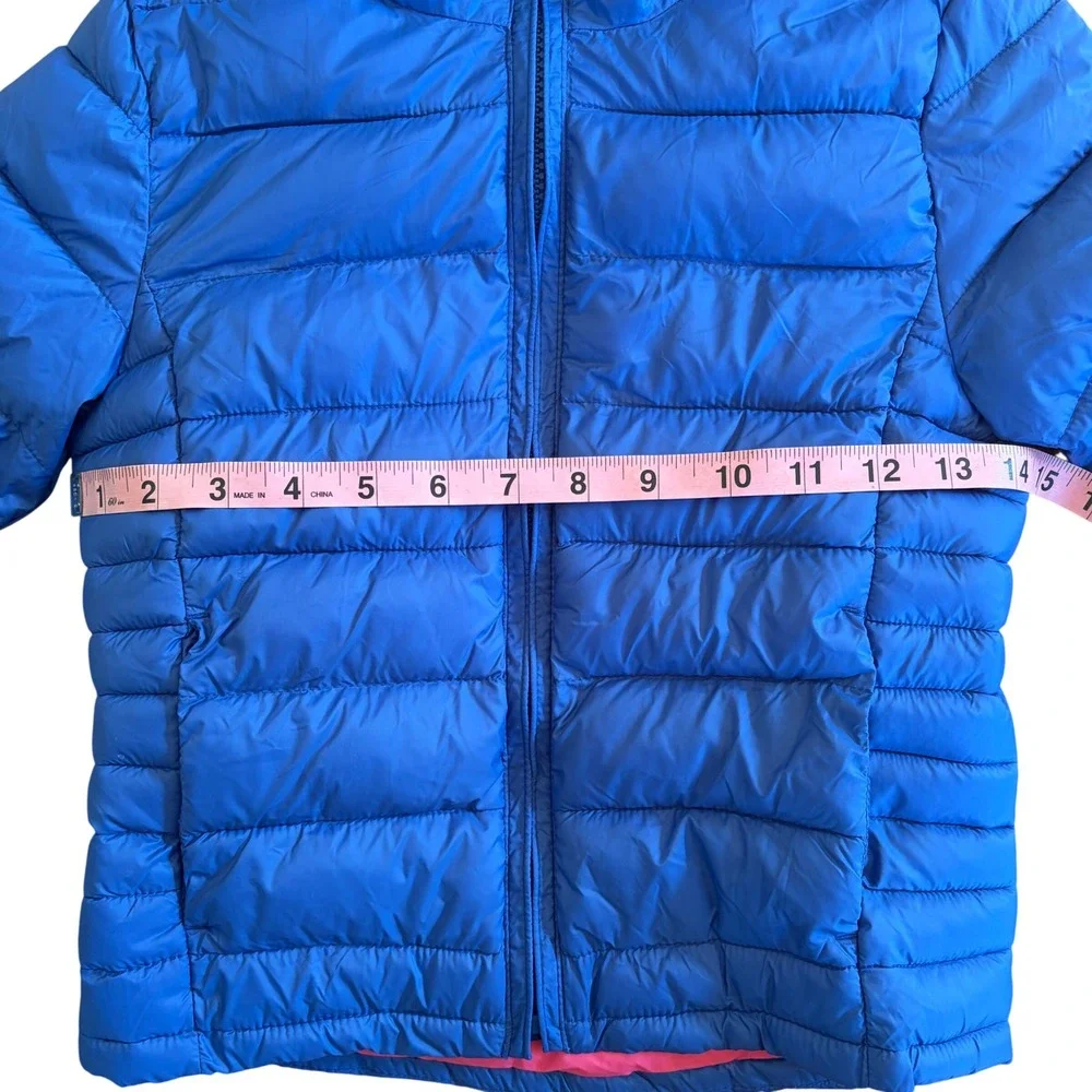 Gap Kids Blue Pink Puffer Jacket Hood Small 6-7 Winter Water Resistant Lined